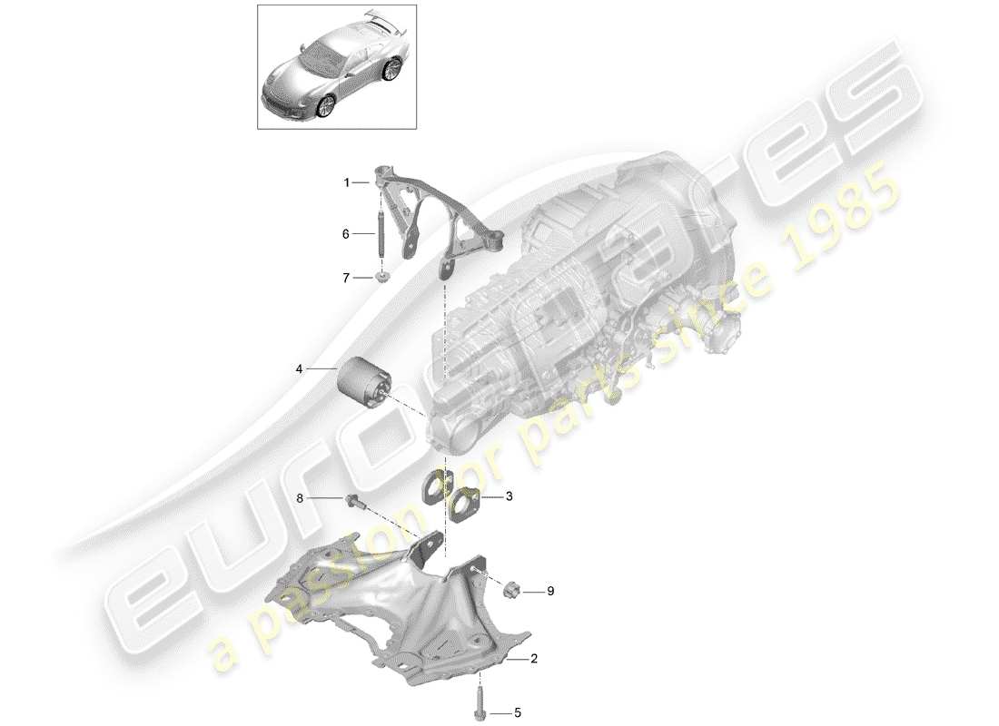 porsche 2019 (991-2 r/gt3/rs) submarco diagrama de piezas