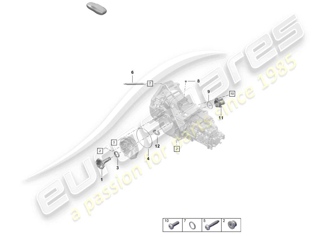 porsche 2020 (718 cayman) caja de cambios manual piezas individuales diagrama de piezas