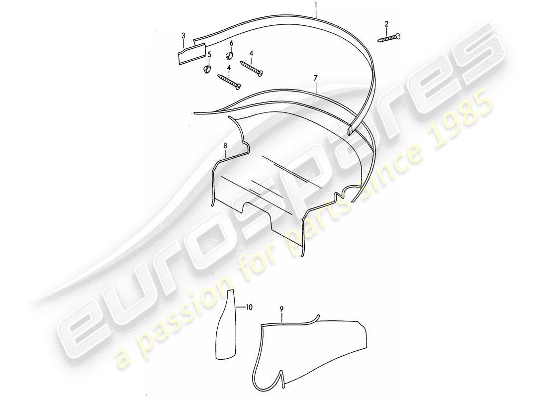 porsche 1962 (356b/356c) adornos - equipamiento interior diagrama de piezas