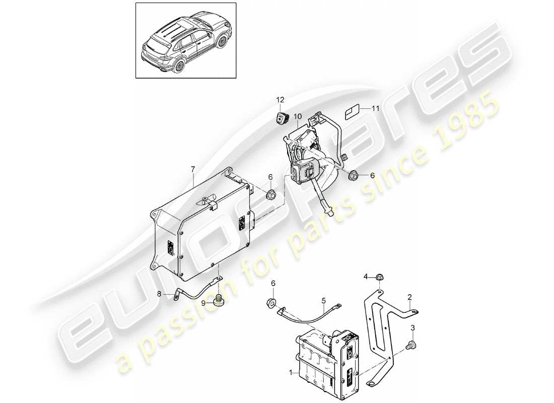 porsche 2018 (cayenne e2 92a) núcleo del calentador diagrama de piezas