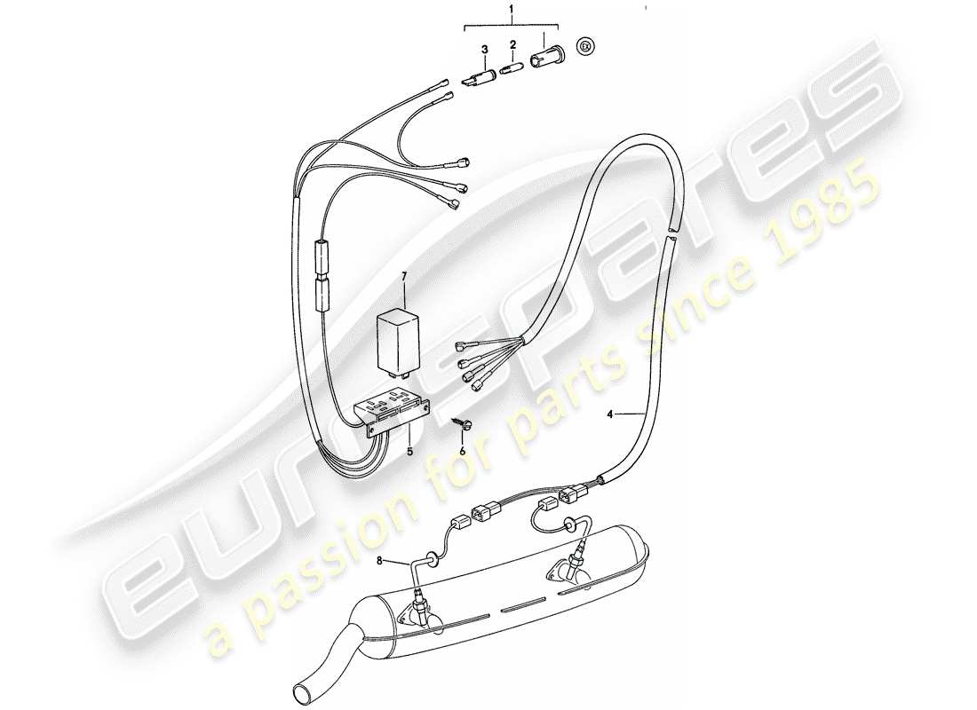 porsche 1977 (911) gases de escape - control de temperatura diagrama de piezas