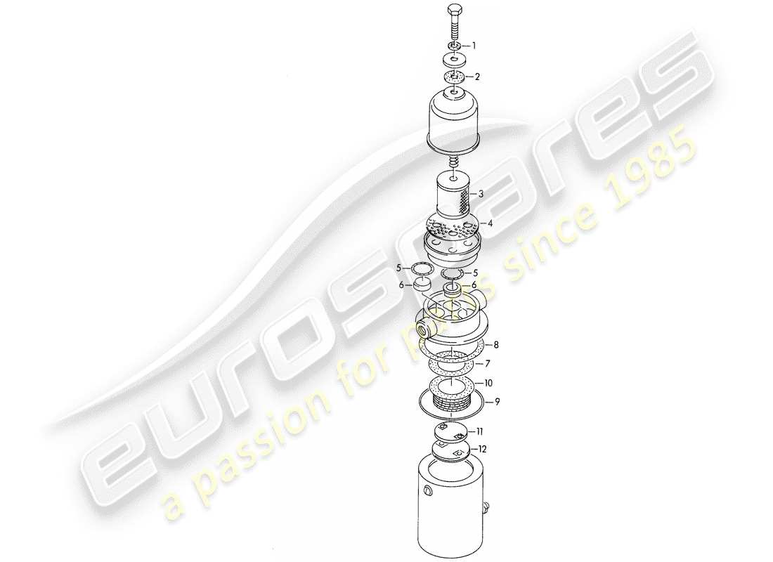 porsche 1954 (356/356a) piezas individuales - para - bomba de combustible - autopulso 500 - diagrama de piezas eléctrico