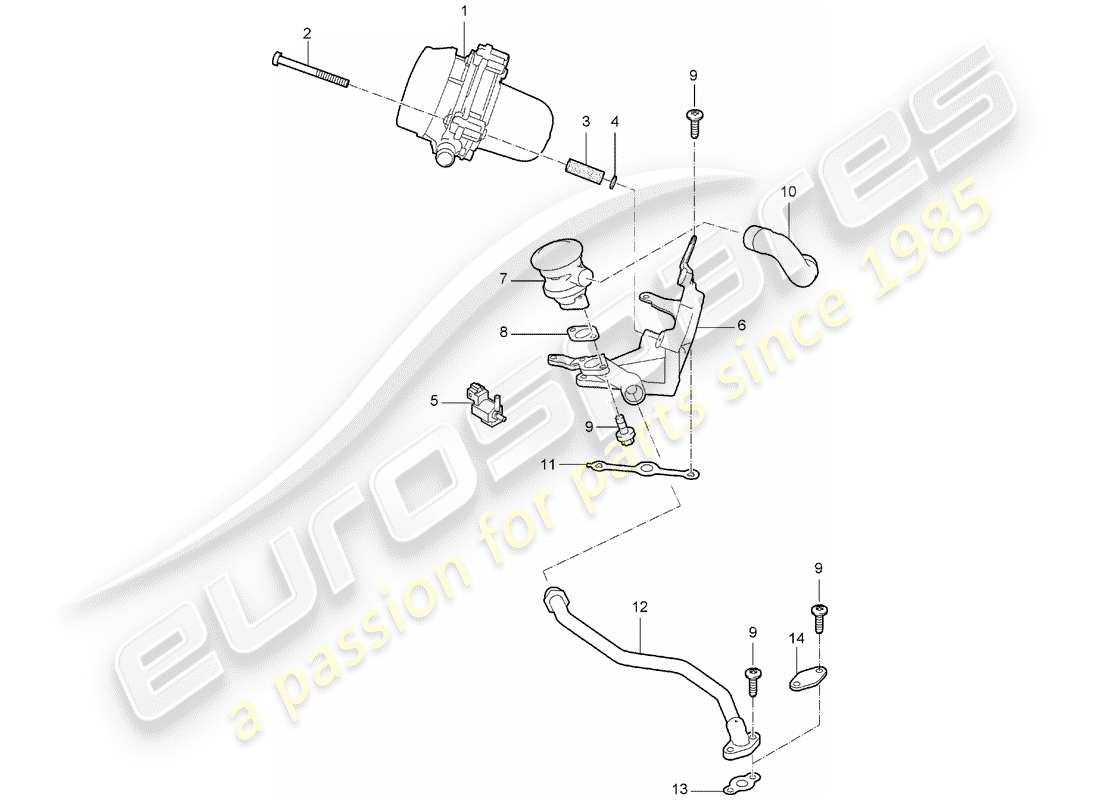 porsche 2007 (987 boxster) inyección de aire diagrama de piezas