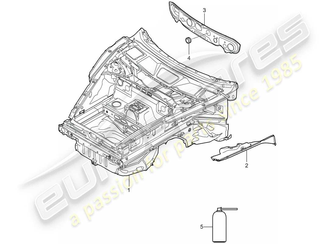 porsche 2007 (987 boxster) interfaz diagrama de piezas