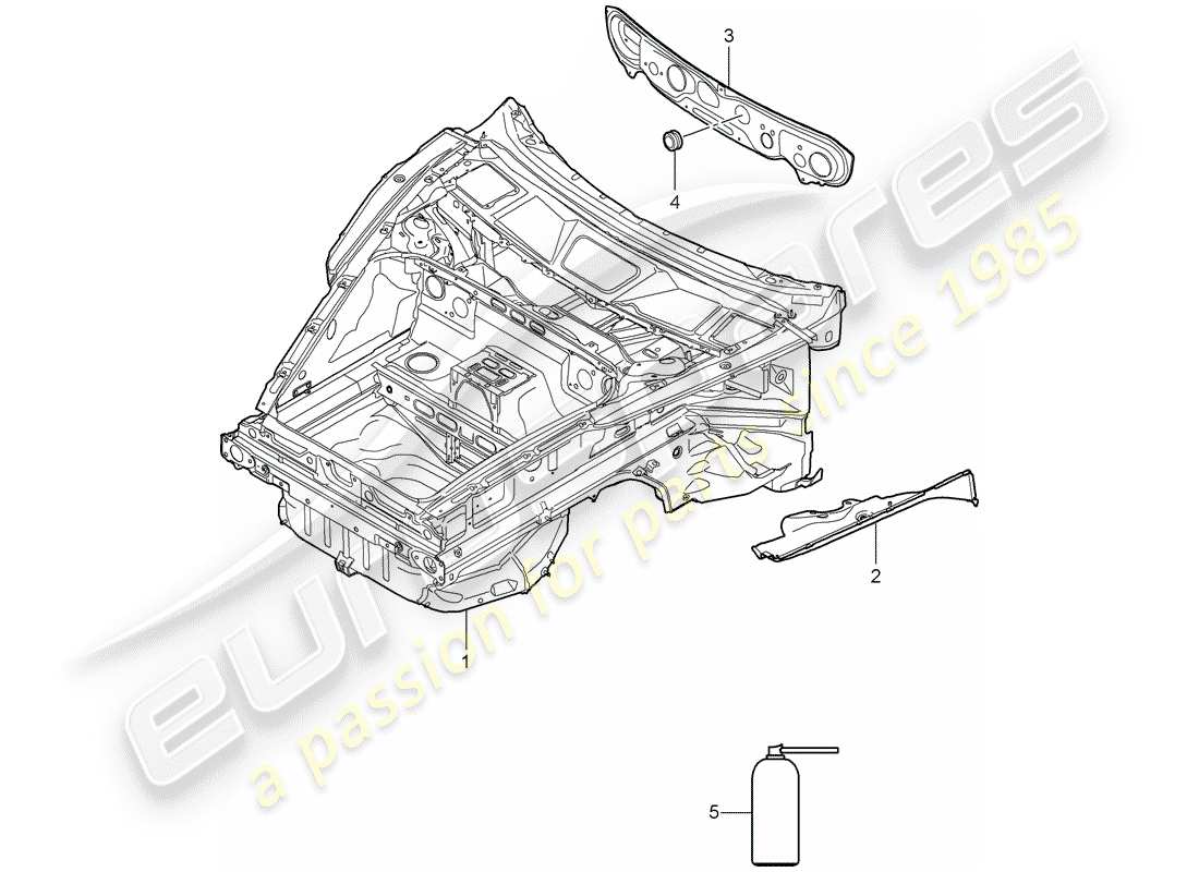 porsche 2010 (997-2) diagrama de piezas del extremo delantero