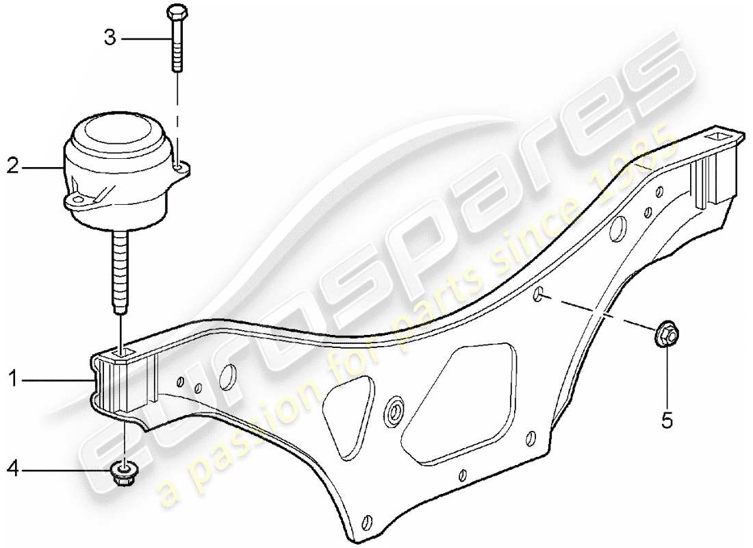porsche 2005 (997-1) suspensión del motor diagrama de piezas