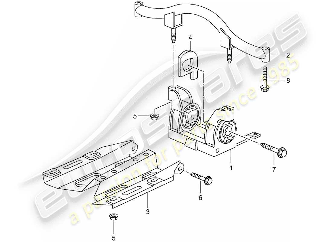 porsche 2001 (996 turbo / gt2) suspensión de la transmisión diagrama de piezas