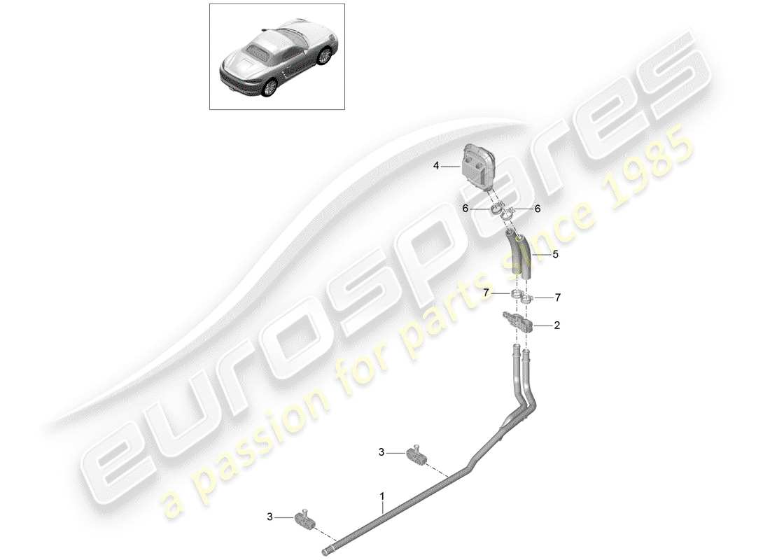 porsche 2020 (718 boxster) calentador diagrama de piezas