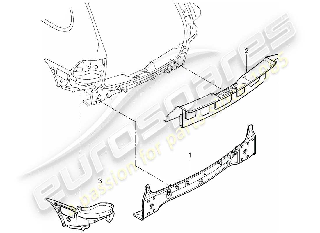 porsche 2010 (cayenne e1 9pa) extremo posterior diagrama de piezas