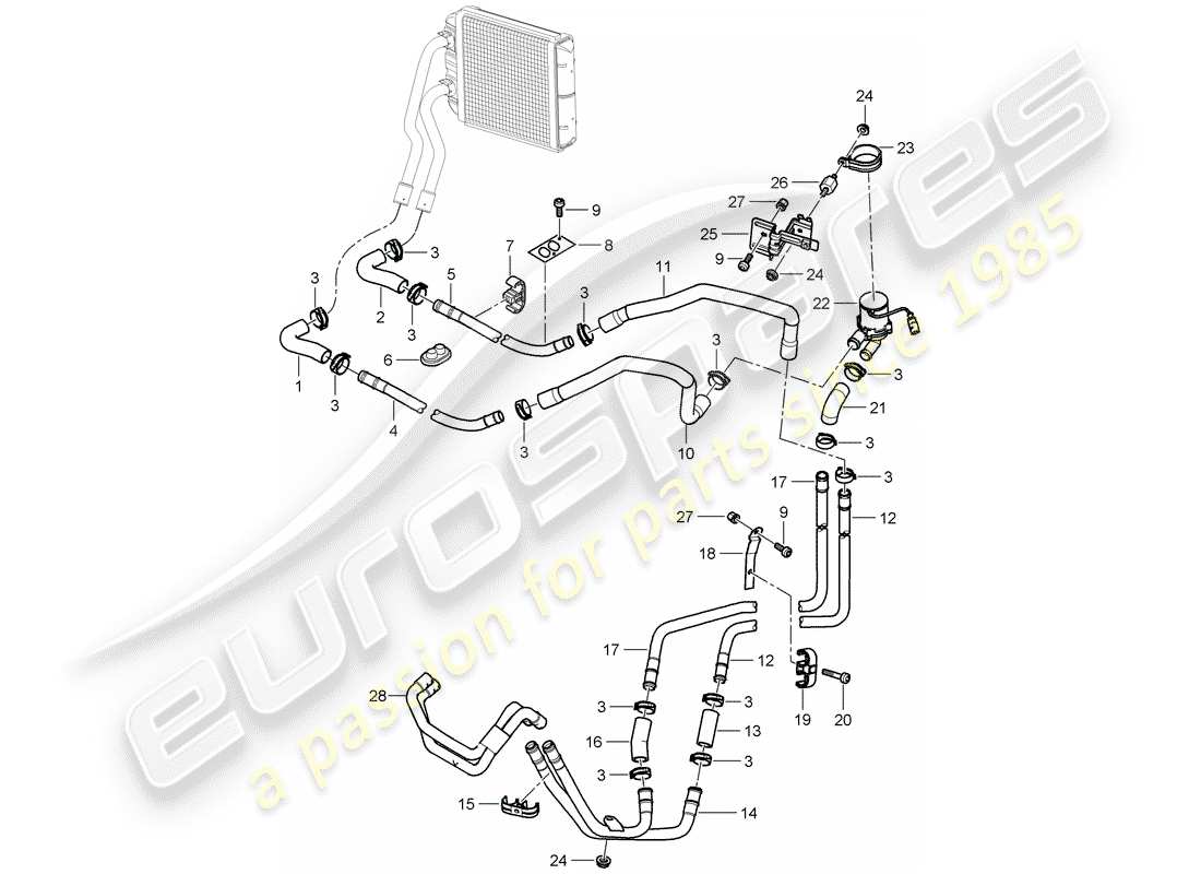 porsche 2010 (cayenne e1 9pa) calentador diagrama de piezas