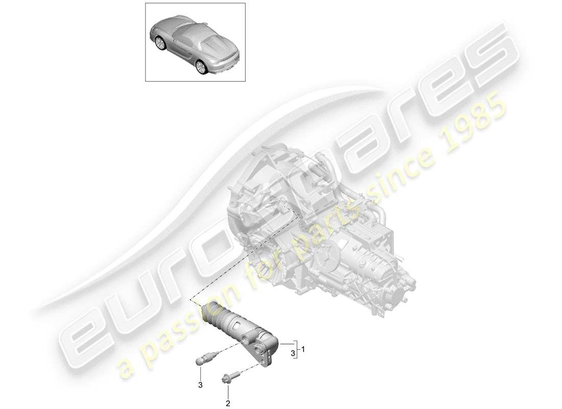 porsche 2016 (981 boxster spyder) liberación del embrague diagrama de piezas