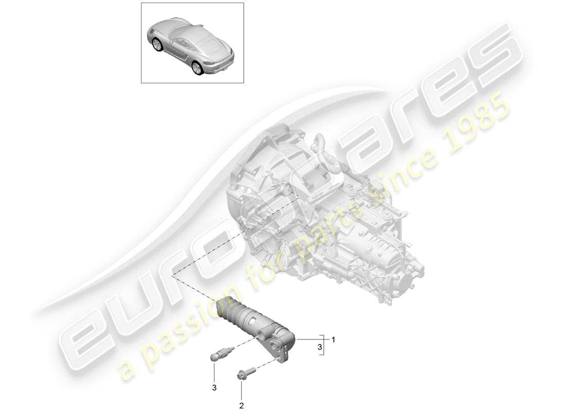 porsche 2017 (718 cayman) diagrama de piezas del cilindro esclavo del embrague
