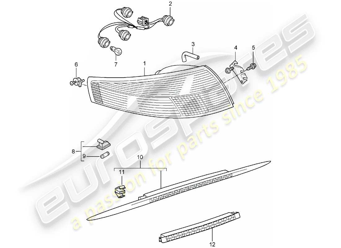 porsche 2006 (997-1) luz trasera diagrama de piezas