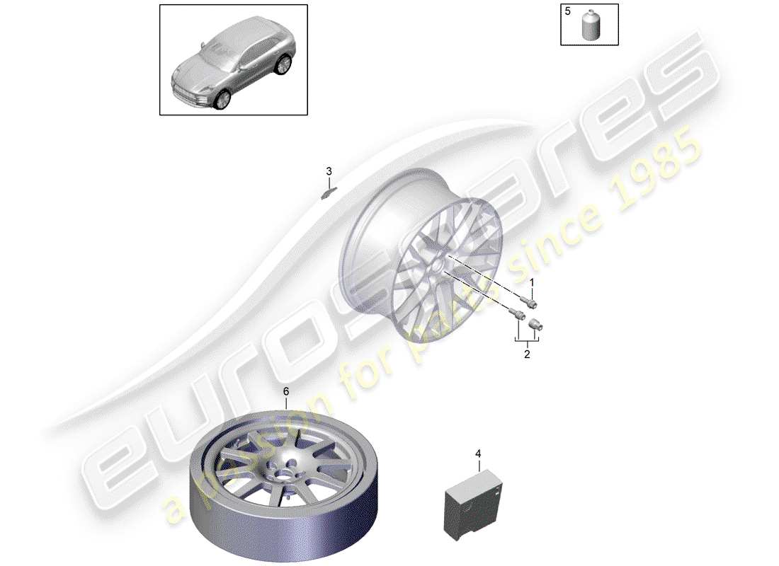 porsche 2019 (macan) piezas únicas diagrama de piezas