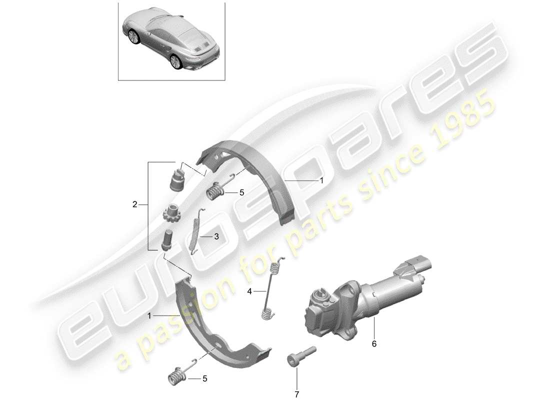 porsche 991 turbo (2019) parking brake diagrama de piezas