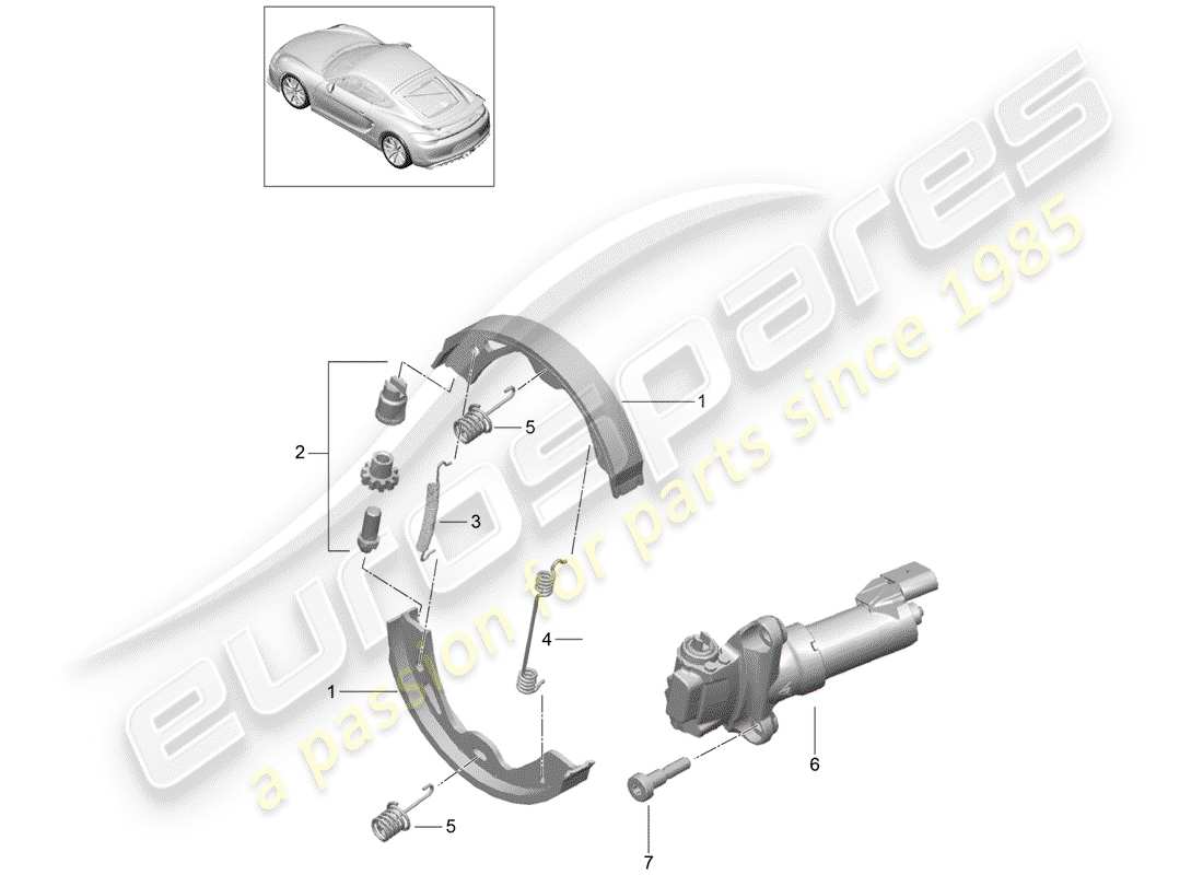 porsche 2016 (981 cayman gt4) parking brake diagrama de piezas