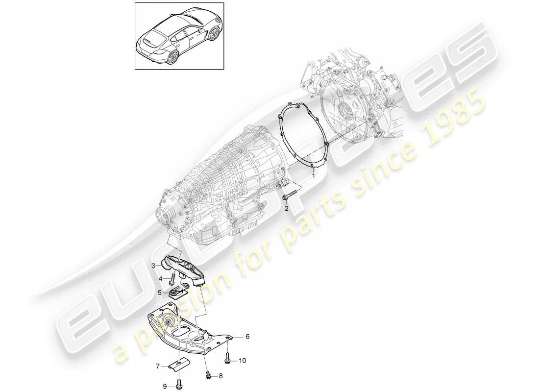 porsche 2012 (panamera 970) piezas de montaje para motor y diagrama de piezas