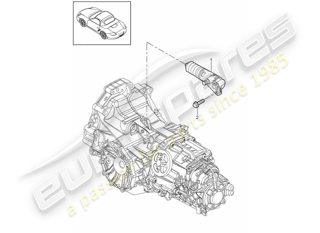 porsche 2011 (987 boxster) liberación del embrague diagrama de piezas