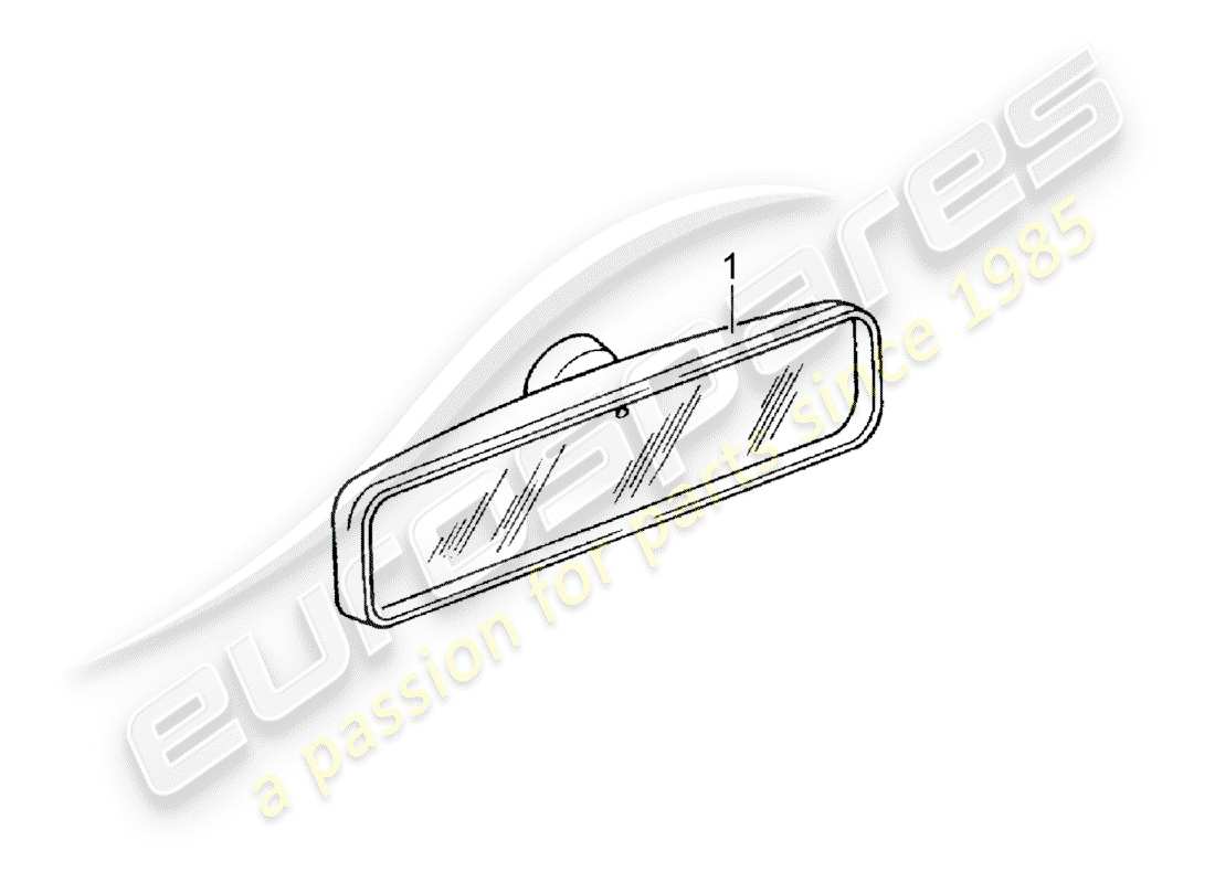 porsche 2002 (accessories) diagrama de pieza interior del espejo retrovisor