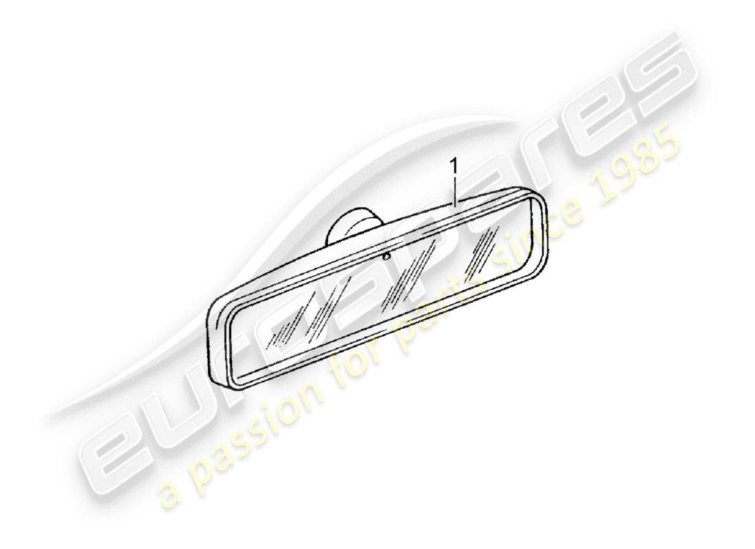 porsche classic accessories (2020) diagrama de pieza interior del espejo retrovisor