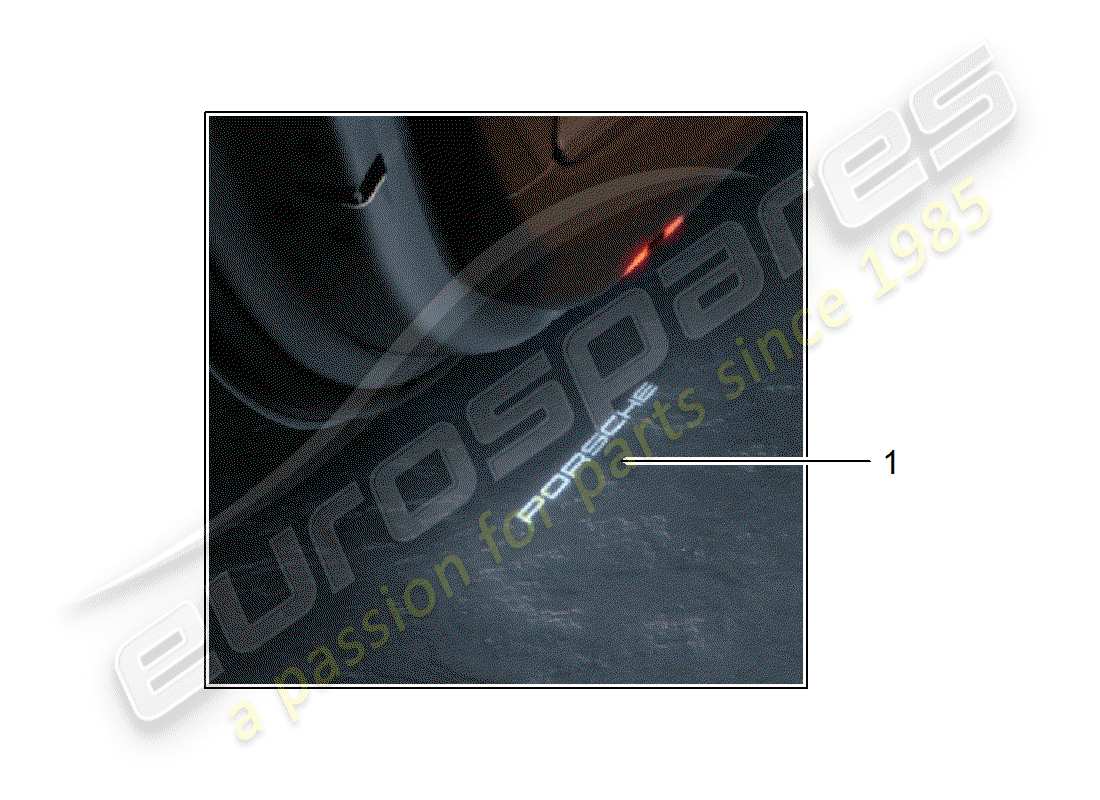 porsche 2019 (tequipment cayenne) proyector de puerta led diagrama de piezas