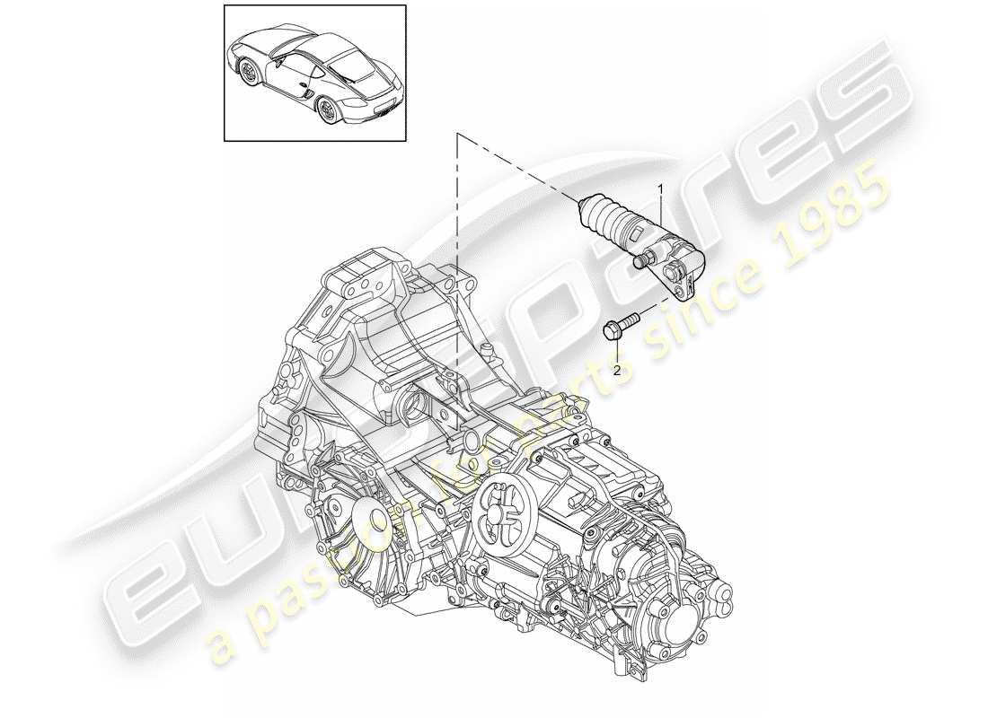 porsche 2011 (987 cayman) liberación del embrague diagrama de piezas