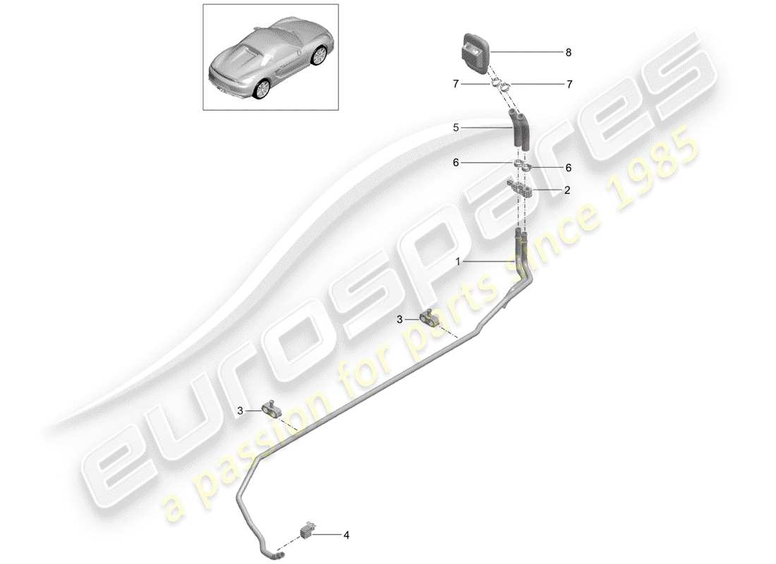 porsche 2016 (981 boxster spyder) diagrama de piezas del calentador