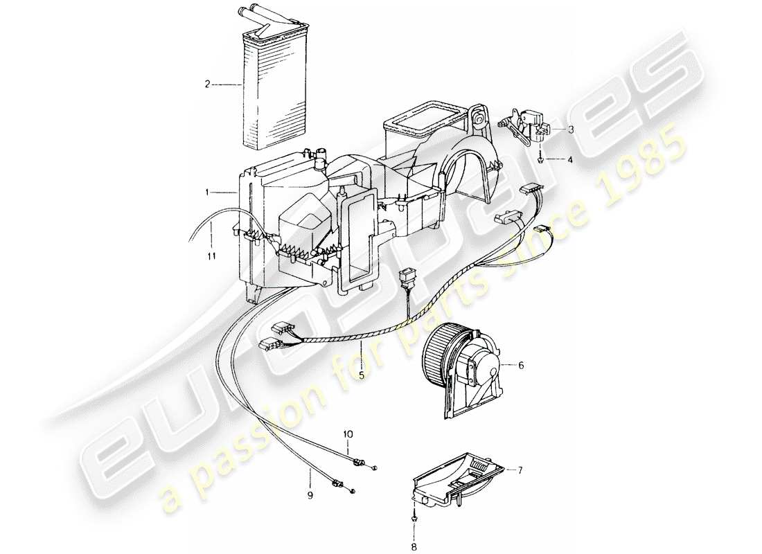 porsche 2001 (986 boxster) calentador - piezas individuales diagrama de piezas