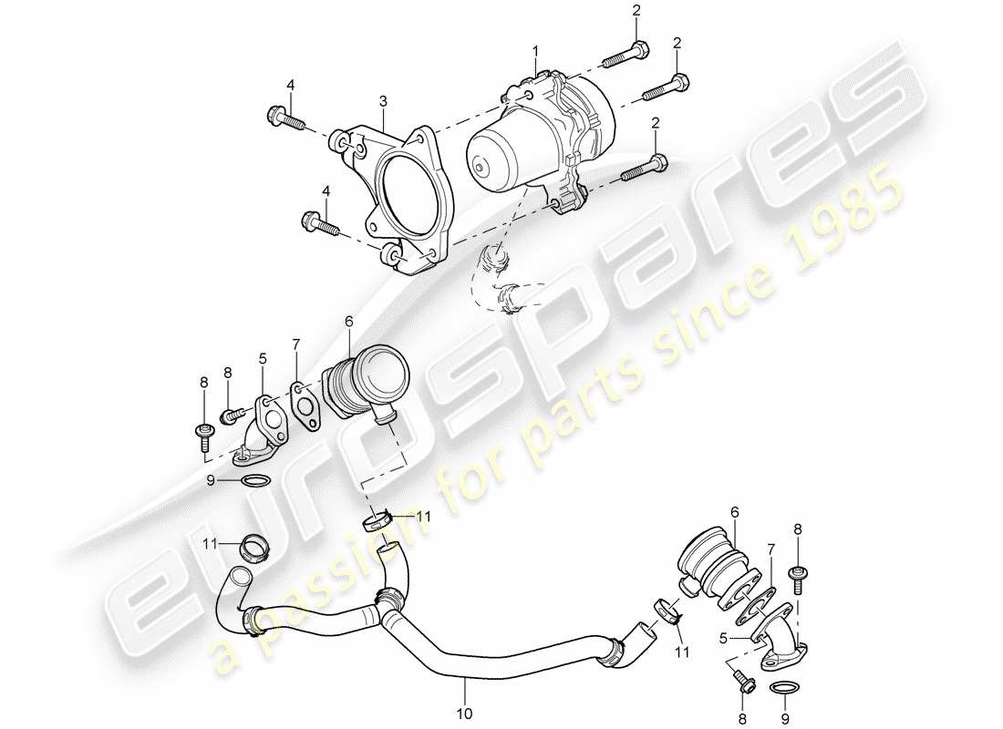 porsche 2008 (997-1 gt3) inyección de aire diagrama de piezas