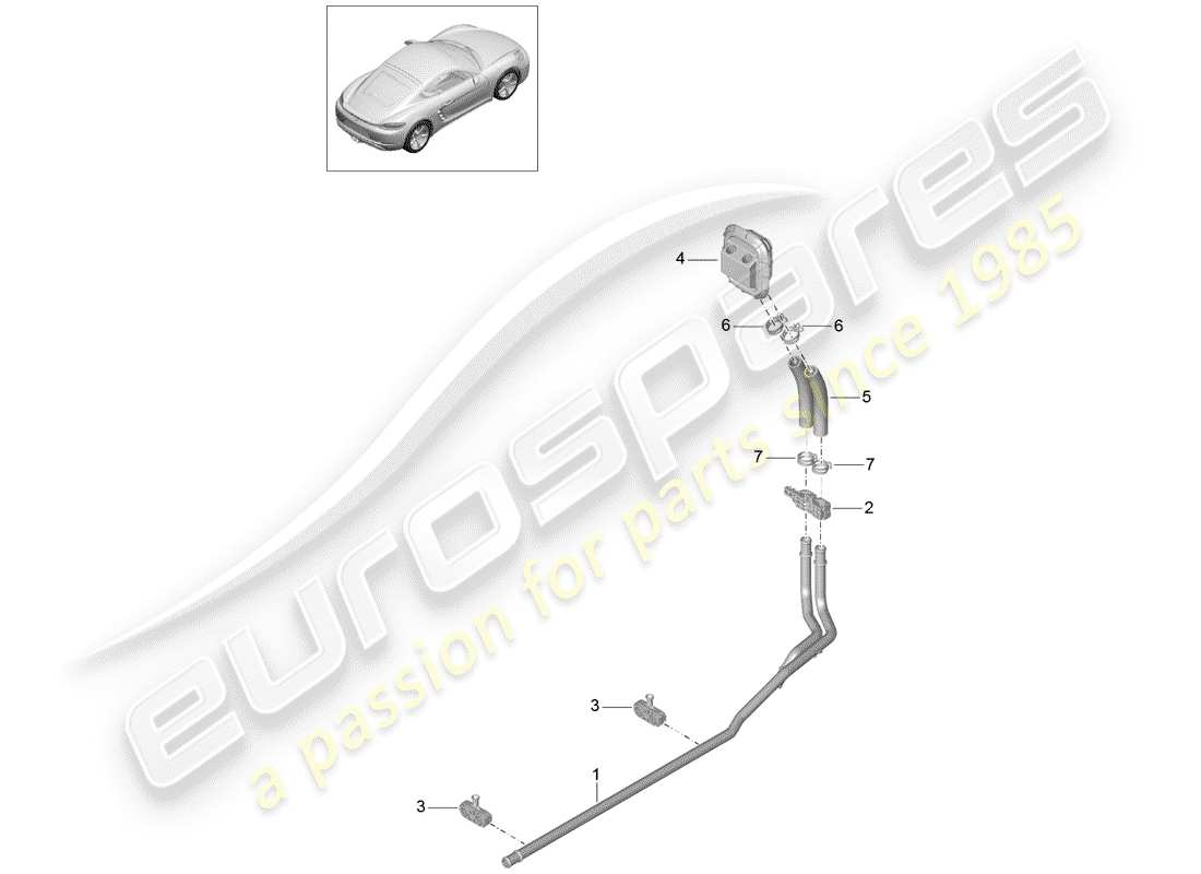 porsche 2017 (718 cayman) diagrama de piezas del calentador