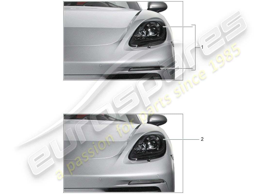 porsche 2013 (tequipment 98x/99x) diagrama de piezas del faro
