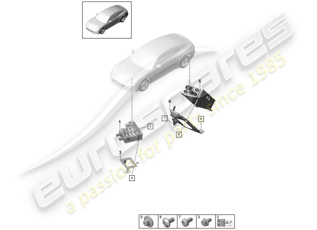 porsche 2017 (panamera 971-1) diagrama de piezas del calentador