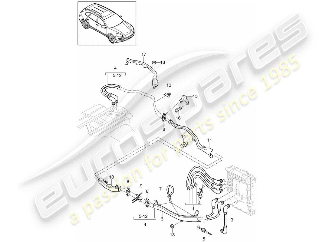 porsche 2016 (cayenne e2 92a) híbrido diagrama de piezas