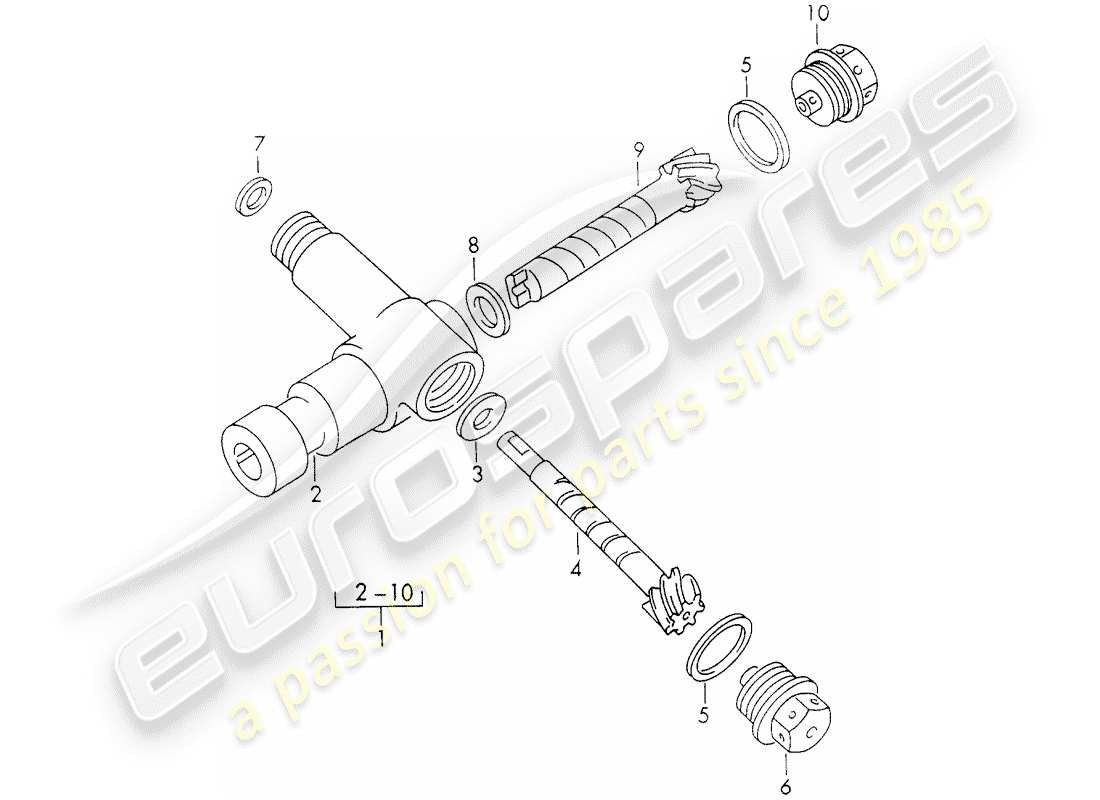 porsche 1964 (356b/356c) mecanismo de conducción - tacómetro diagrama de piezas