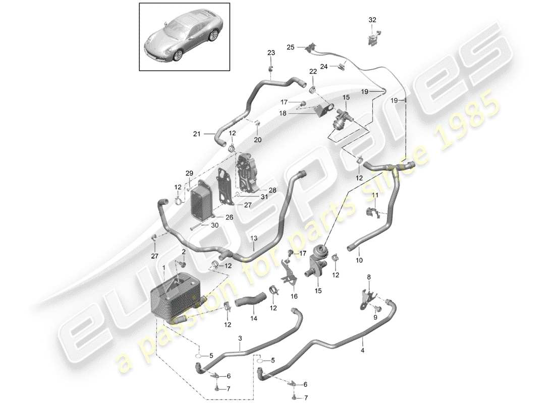 porsche 2017 (991-2) - pdk - diagrama de piezas