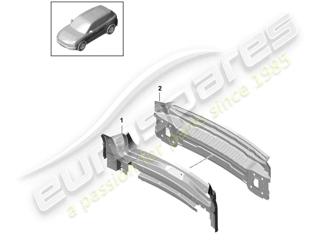 porsche 2020 (cayenne e3 9ya/9yb) diagrama de piezas de la placa extrema