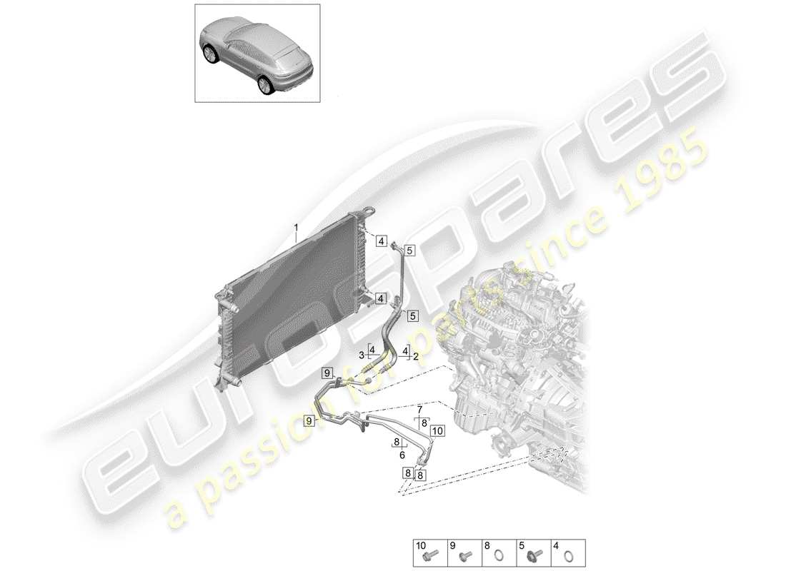 porsche 2019 (macan) - pdk - diagrama de piezas