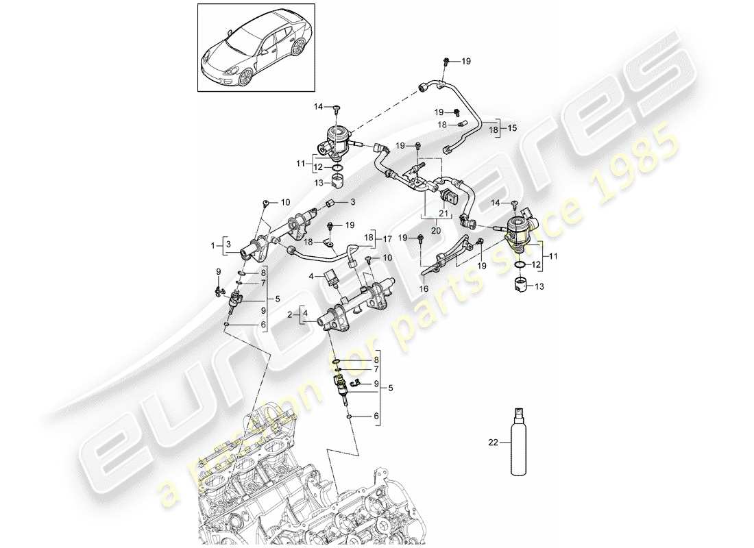 porsche 2016 (panamera 970) tubo de recogida de combustible diagrama de piezas