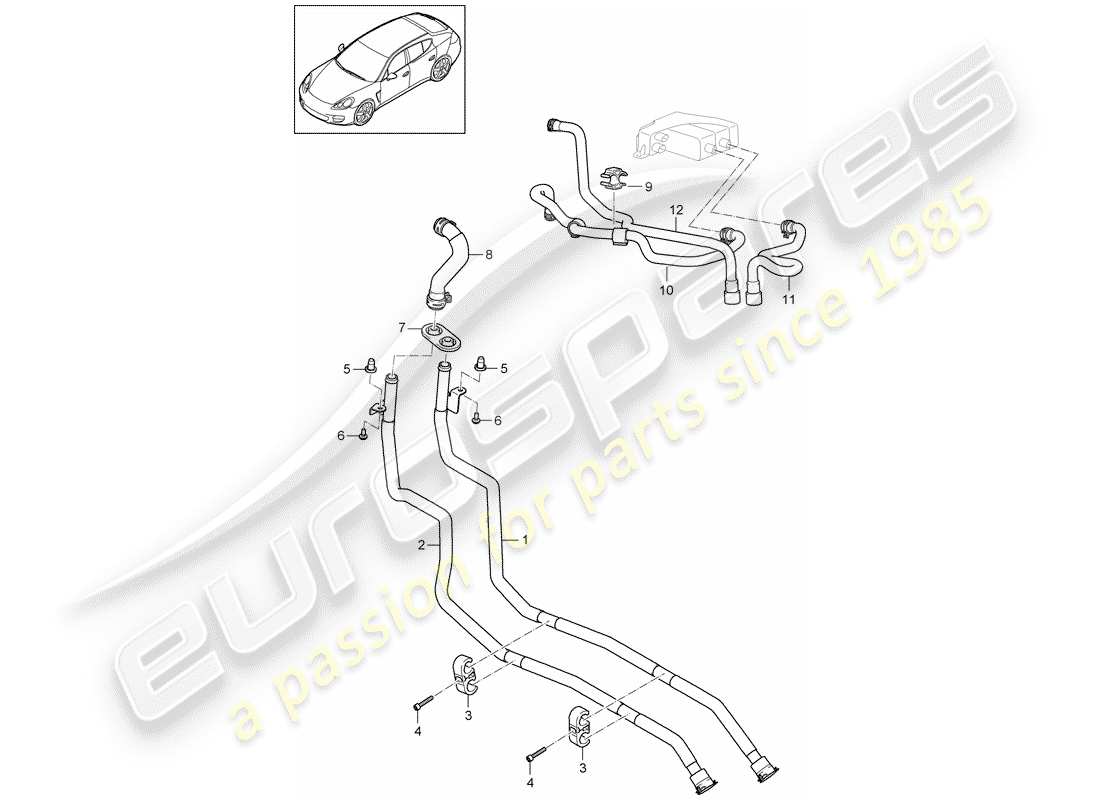 porsche 2016 (panamera 970) híbrido diagrama de piezas