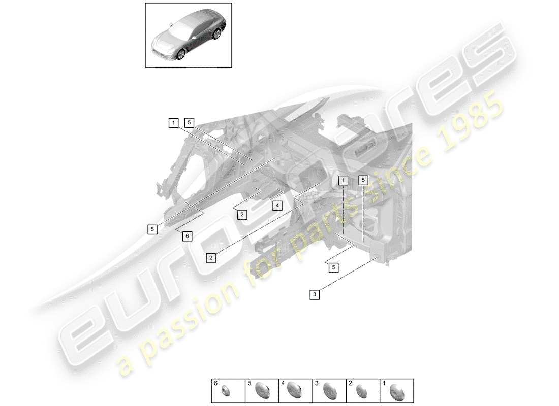 porsche 2017 (panamera 971-1) enchufar diagrama de piezas