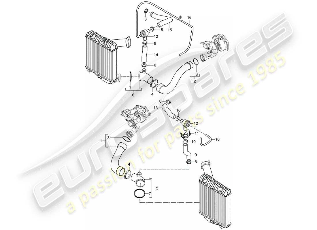 porsche 2007 (cayenne e1 9pa) sobrealimentando 1 diagrama de piezas