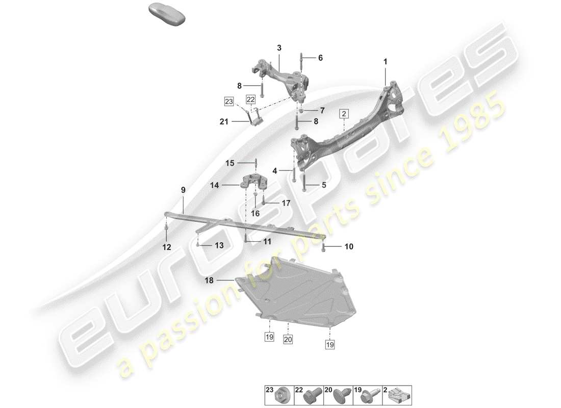 porsche 2019 (992-1) eje posterior diagrama de piezas