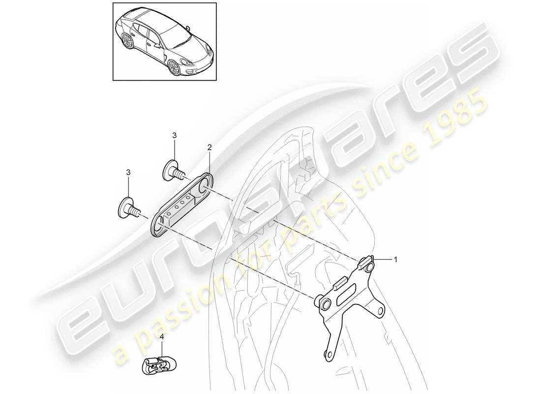 porsche 2016 (panamera 970) pantalla diagrama de piezas