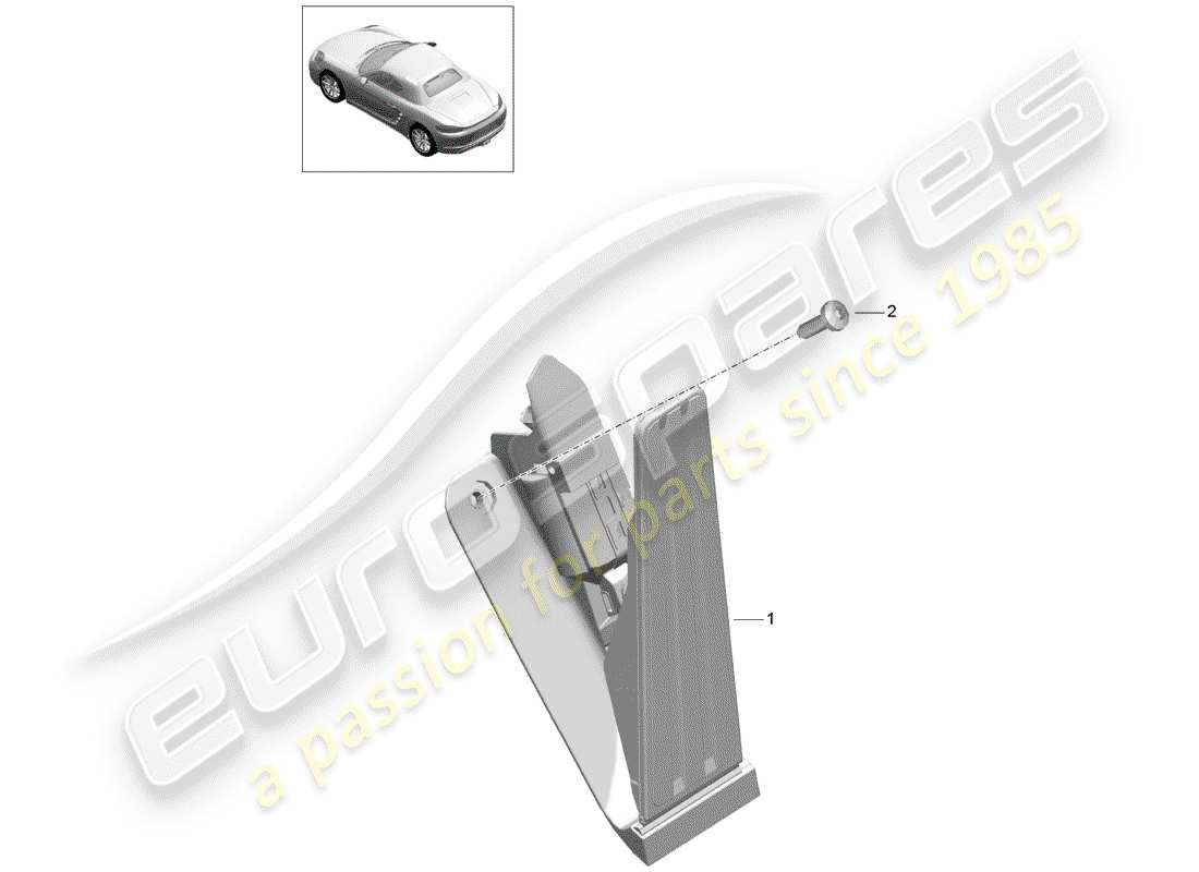 porsche 2020 (718 boxster) freno y acc. diagrama de piezas del conjunto del pedal