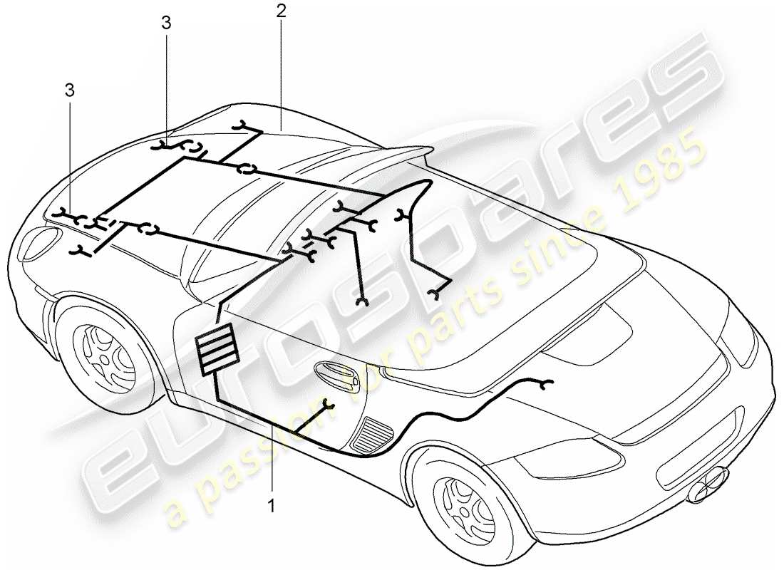 porsche 2009 (987 boxster) arneses de cableado diagrama de piezas