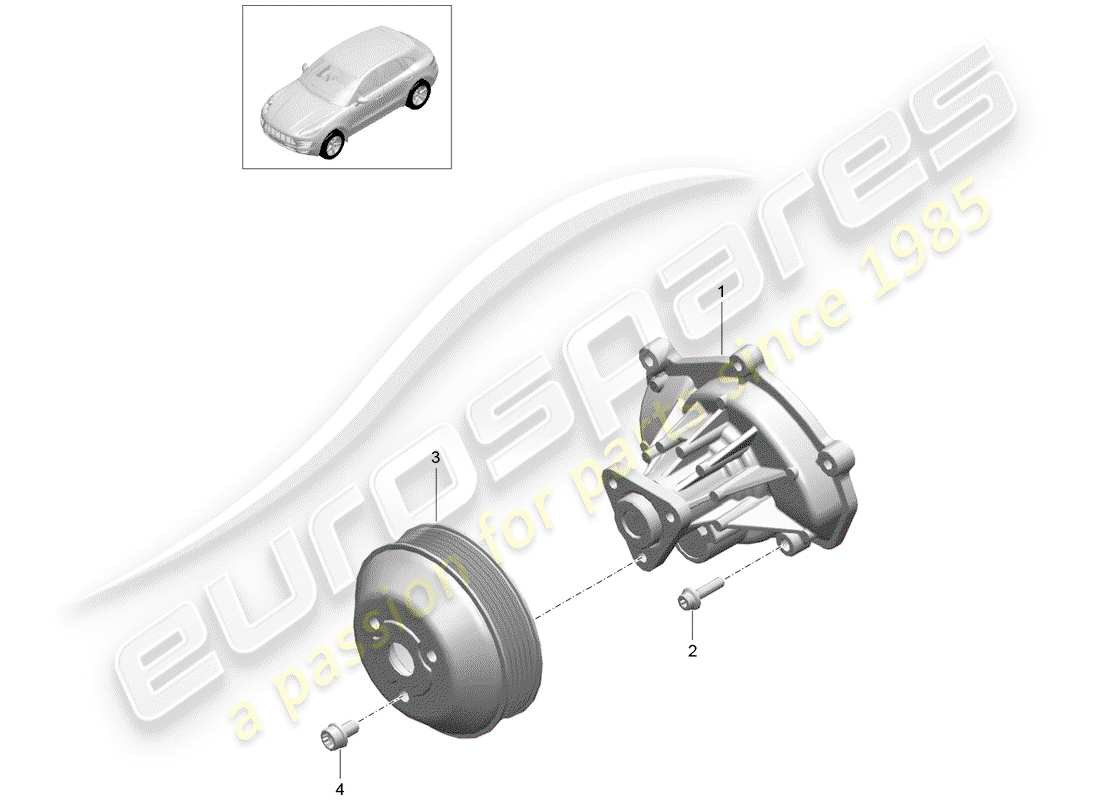 porsche 2014 (macan) bomba de agua diagrama de piezas