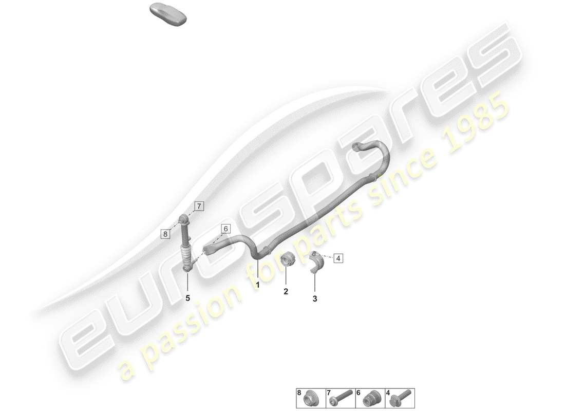 porsche 2020 (992-1) diagrama de piezas del estabilizador