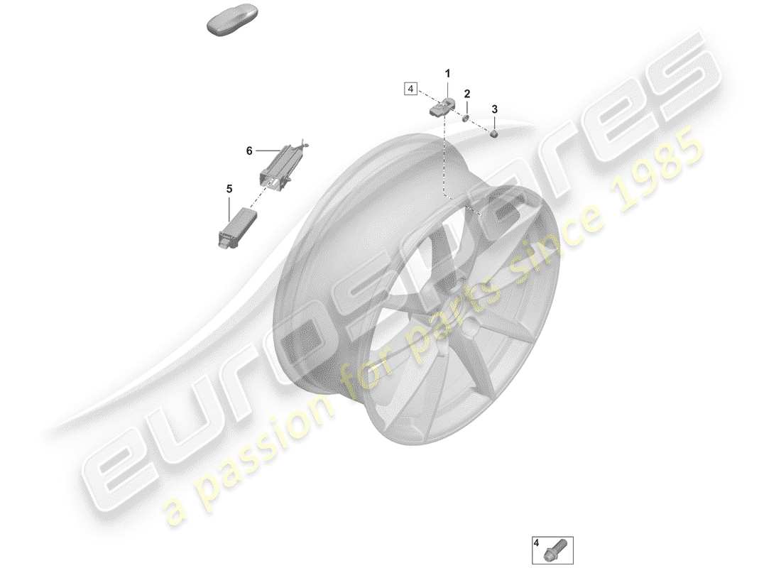 porsche 2020 (992-1) sistema de control de presión de neumáticos diagrama de piezas