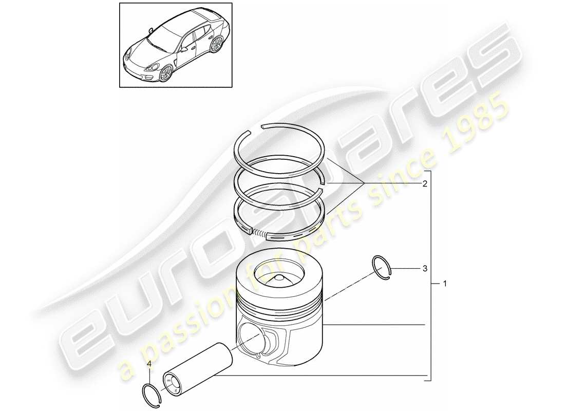 porsche 2011 (panamera 970) diagrama de piezas del pistón