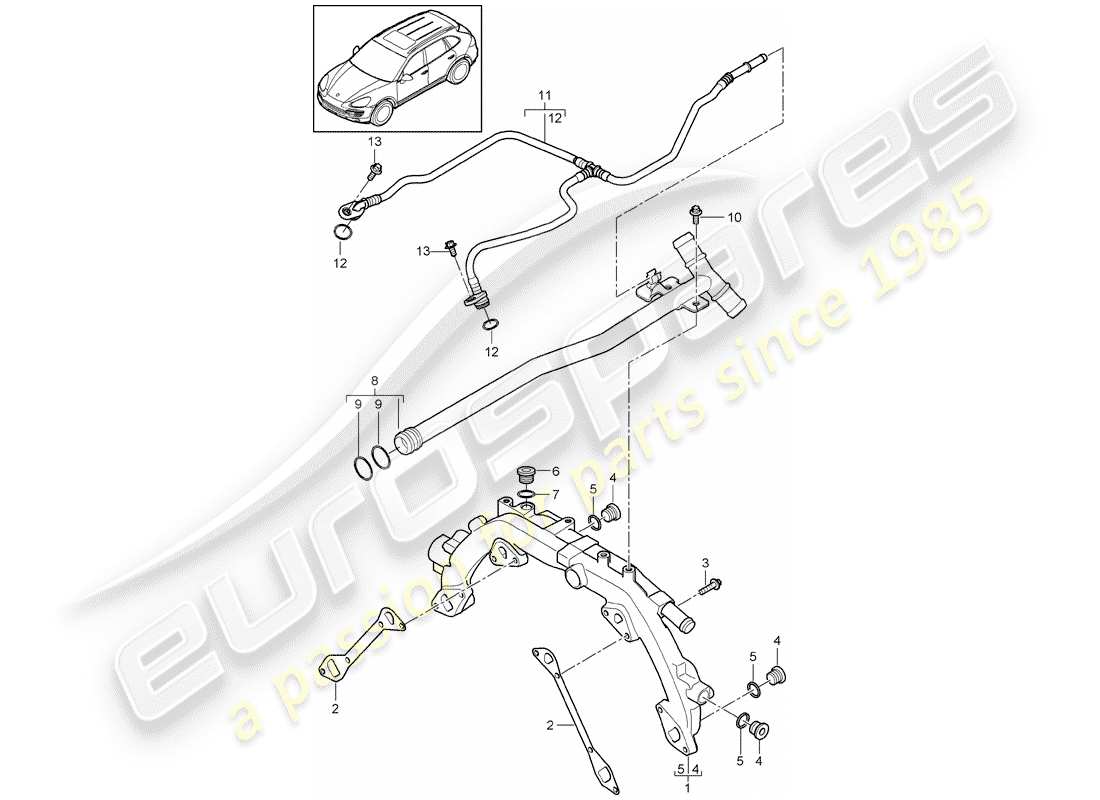 porsche 2016 (cayenne e2 92a) water cooling 1 diagrama de piezas